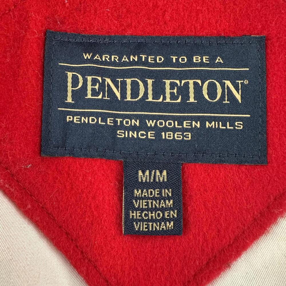 Pendleton Wool Jacket Womens Medium Red Cascade Campbell Glacier Stripe Lining - Picture 2 of 13